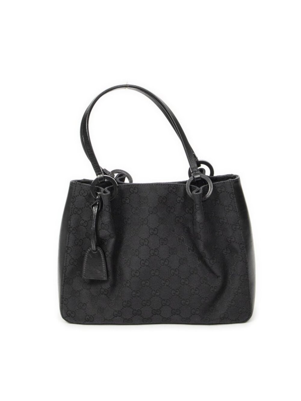 Gucci GG O-ring Tote Black Canvas